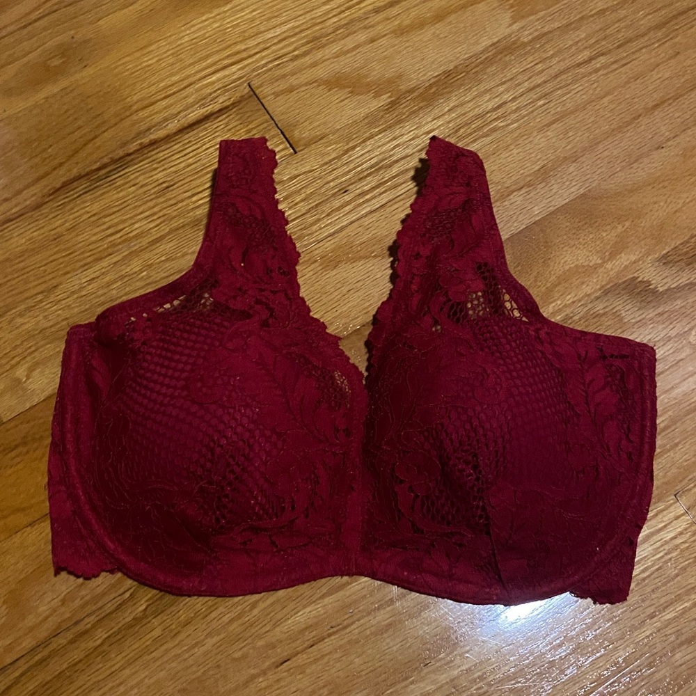 NEVER WORN NWOT Le Mystere Lace Plunge Bra in Red - Picture 4 of 8